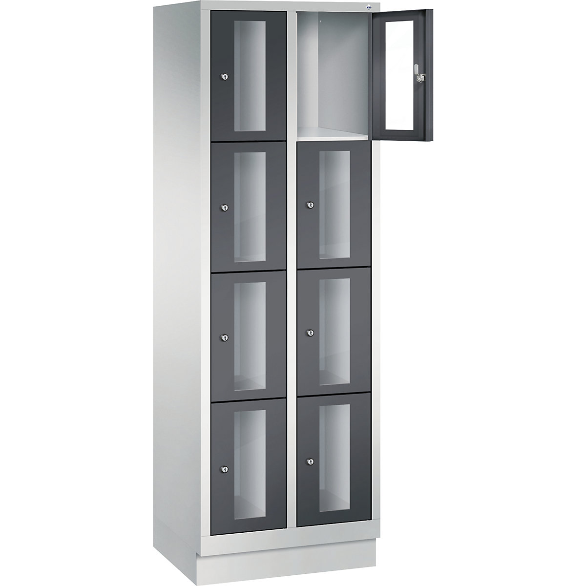 CLASSIC locker unit, compartment height 375 mm, with plinth – C+P (Product illustration 2)-1