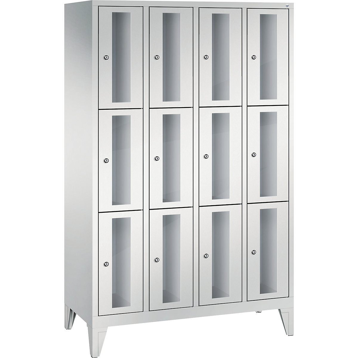 CLASSIC locker unit, compartment height 510 mm, with feet – C+P, 12 compartments, width 1190 mm, light grey door-5