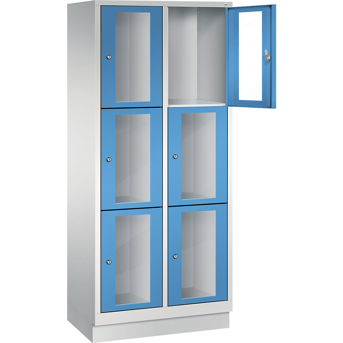 CLASSIC locker unit, compartment height 510 mm, with plinth – C+P (Product illustration 2)-1