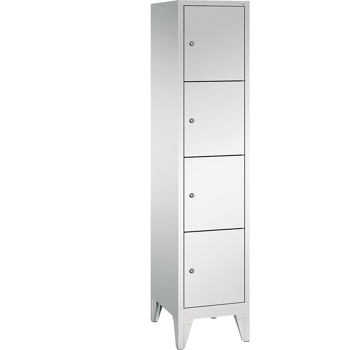 CLASSIC locker unit with feet – C+P, 1 compartment, 4 shelf compartments, compartment width 400 mm, light grey-14