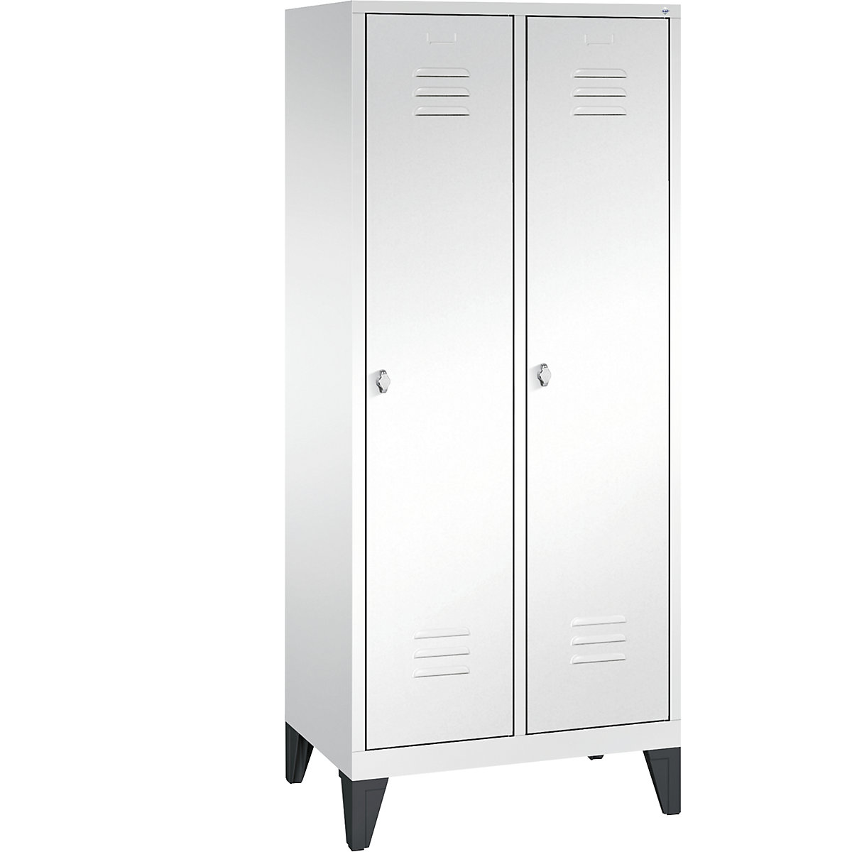 CLASSIC storage cupboard with feet – C+P, 2 compartments, compartment width 400 mm, traffic white-13