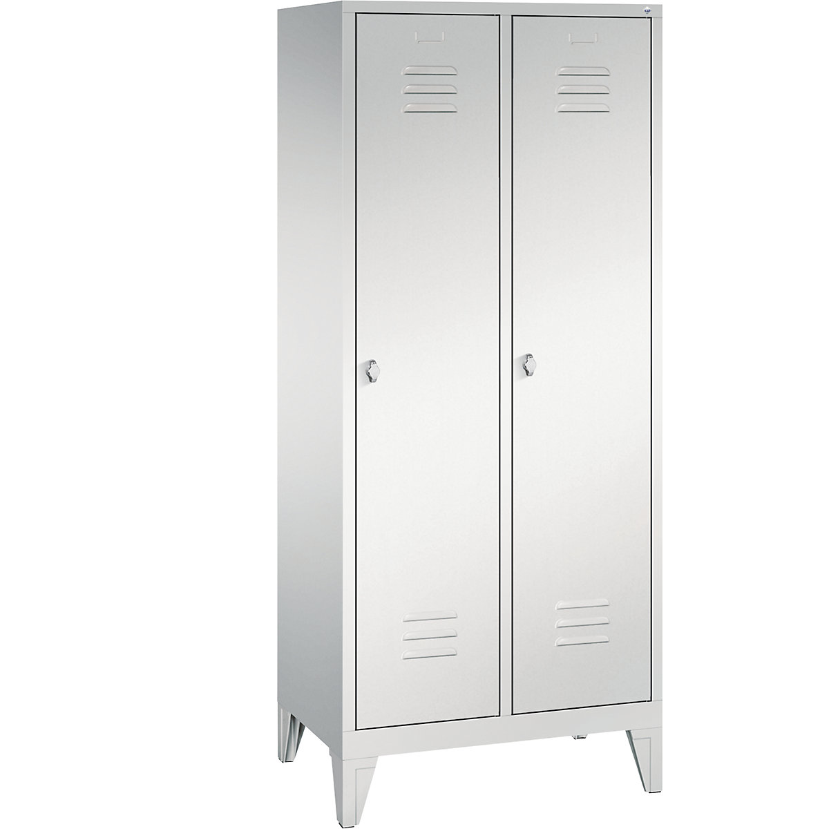 CLASSIC storage cupboard with feet – C+P, 2 compartments, compartment width 400 mm, light grey-5