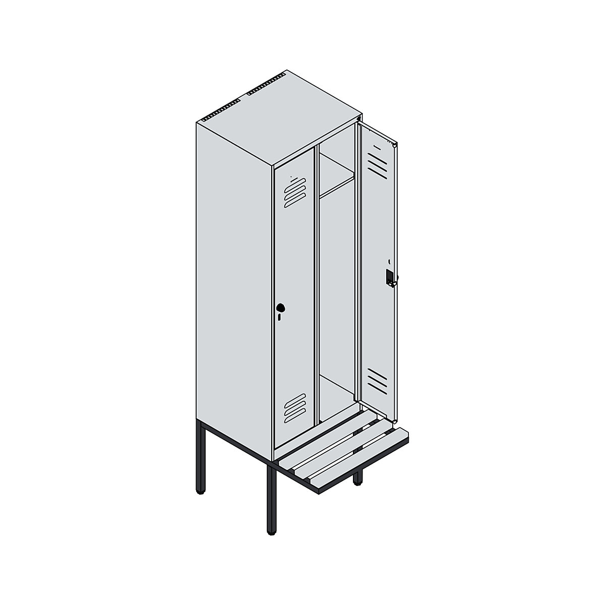 Classic PLUS bench seat clothes locker – C+P (Product illustration 3)-2