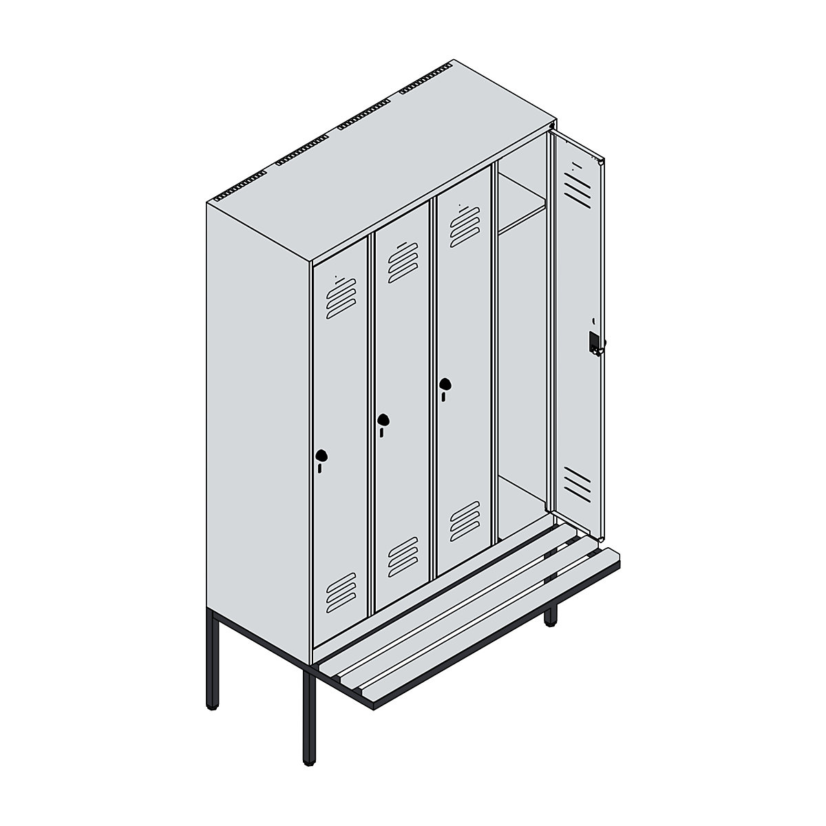 Classic PLUS bench seat clothes locker – C+P (Product illustration 3)-2