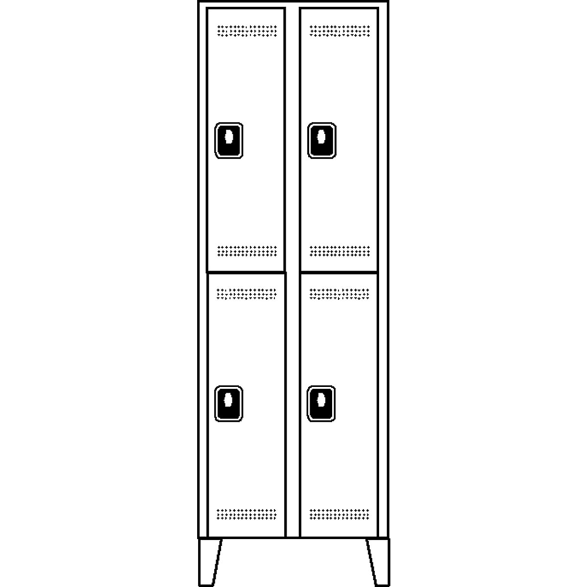 Cloakroom cupboard, compartment height 820 mm – Wolf (Product illustration 2)-1