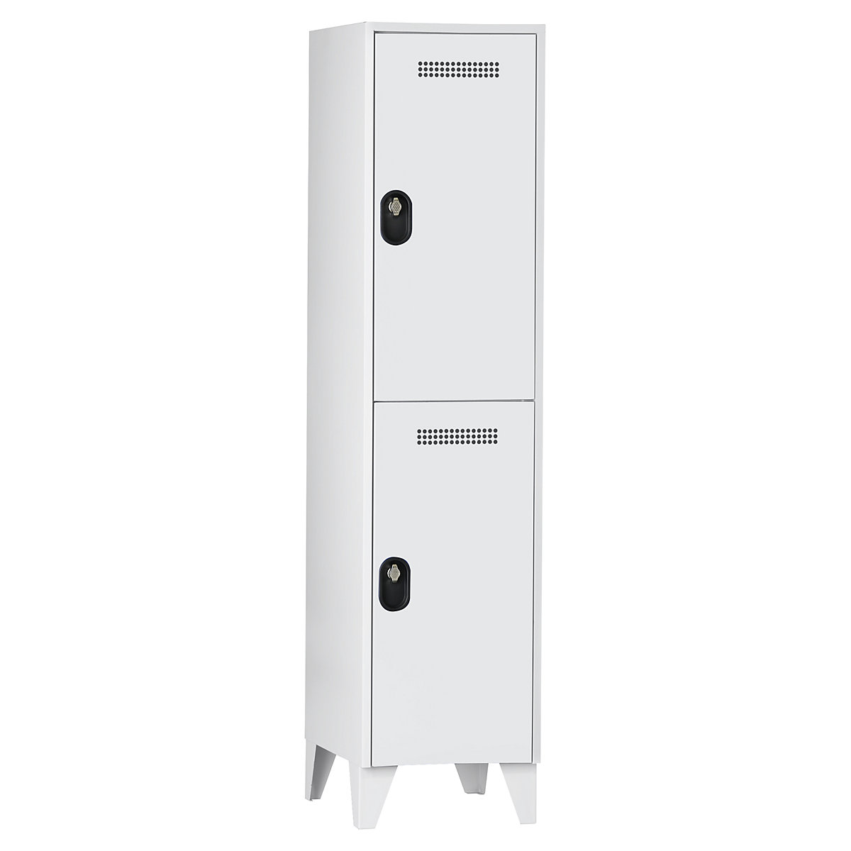 Cloakroom cupboard, compartment height 820 mm – Wolf, HxWxD 1850 x 400 x 500 mm, compartment width 400 mm, body / door colour light grey / light grey-4