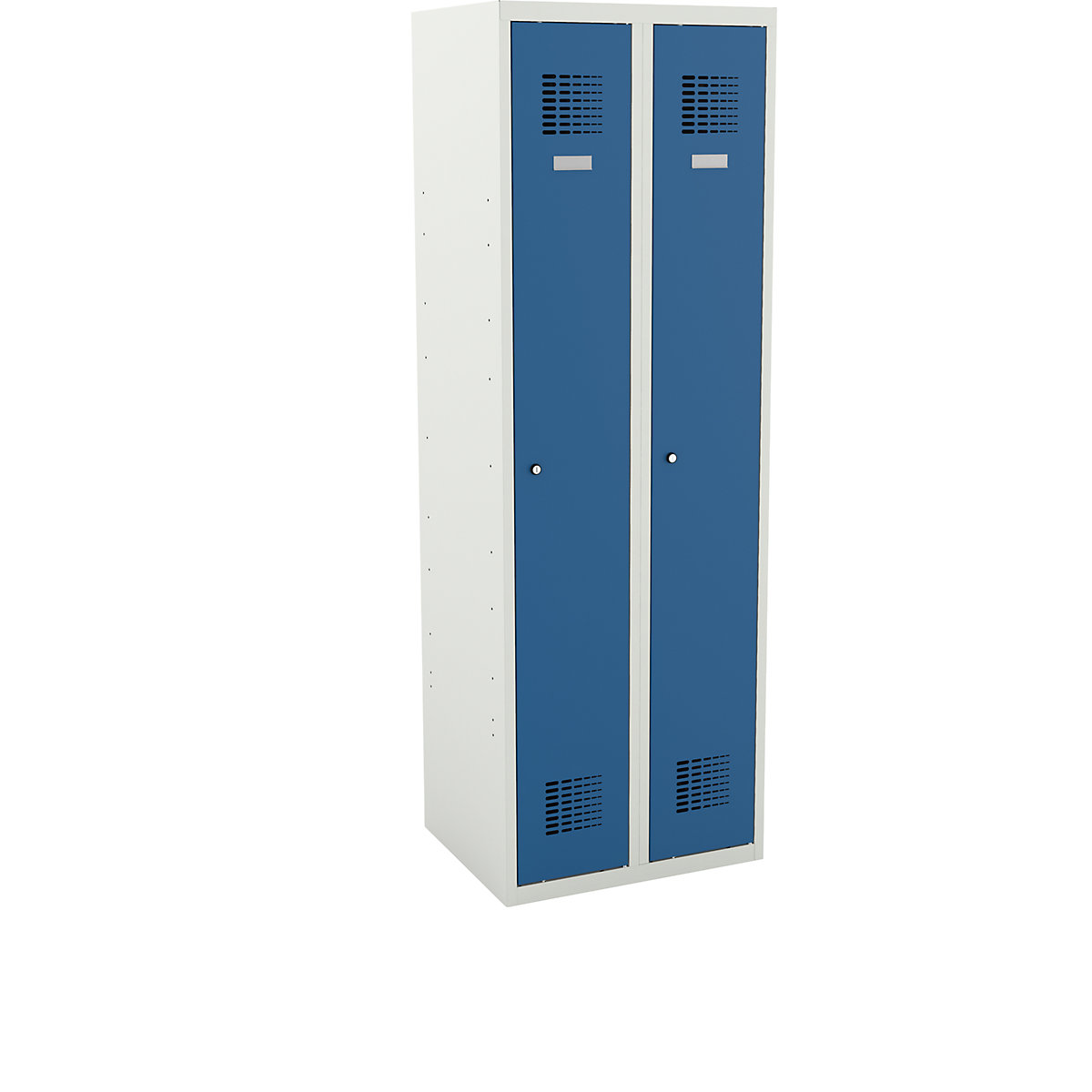 Cloakroom locker, HxWxD 1800 x 600 x 500 mm, with plinth, light blue doors-2