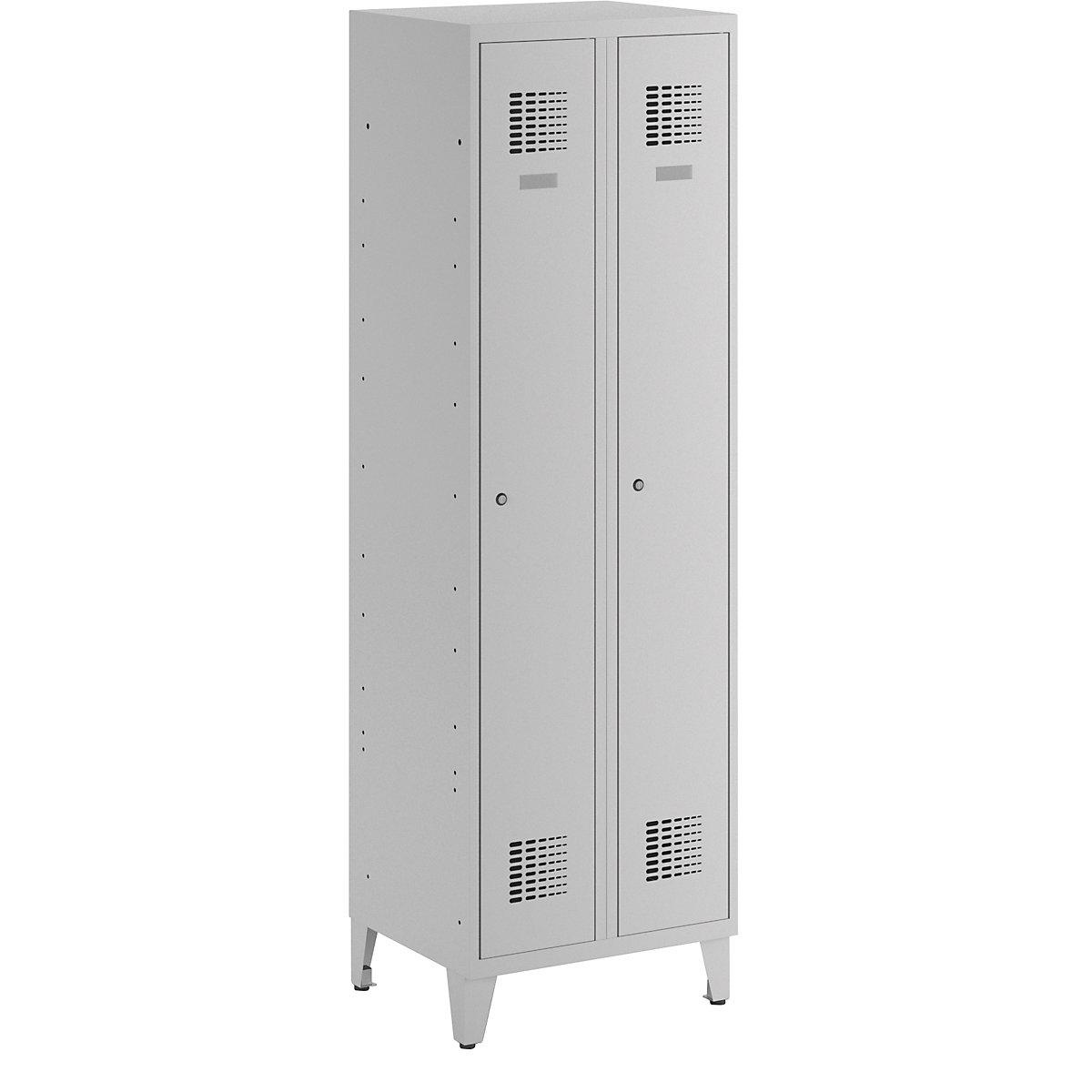 Cloakroom locker, HxWxD 1940 x 600 x 500 mm, with feet, light grey doors-2
