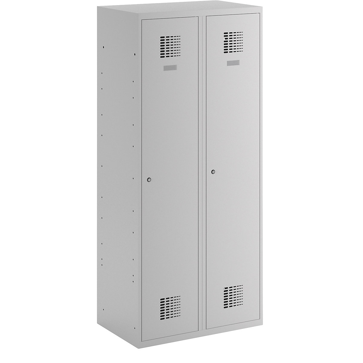 Cloakroom locker, HxWxD 1800 x 800 x 500 mm, with plinth, light grey doors-2