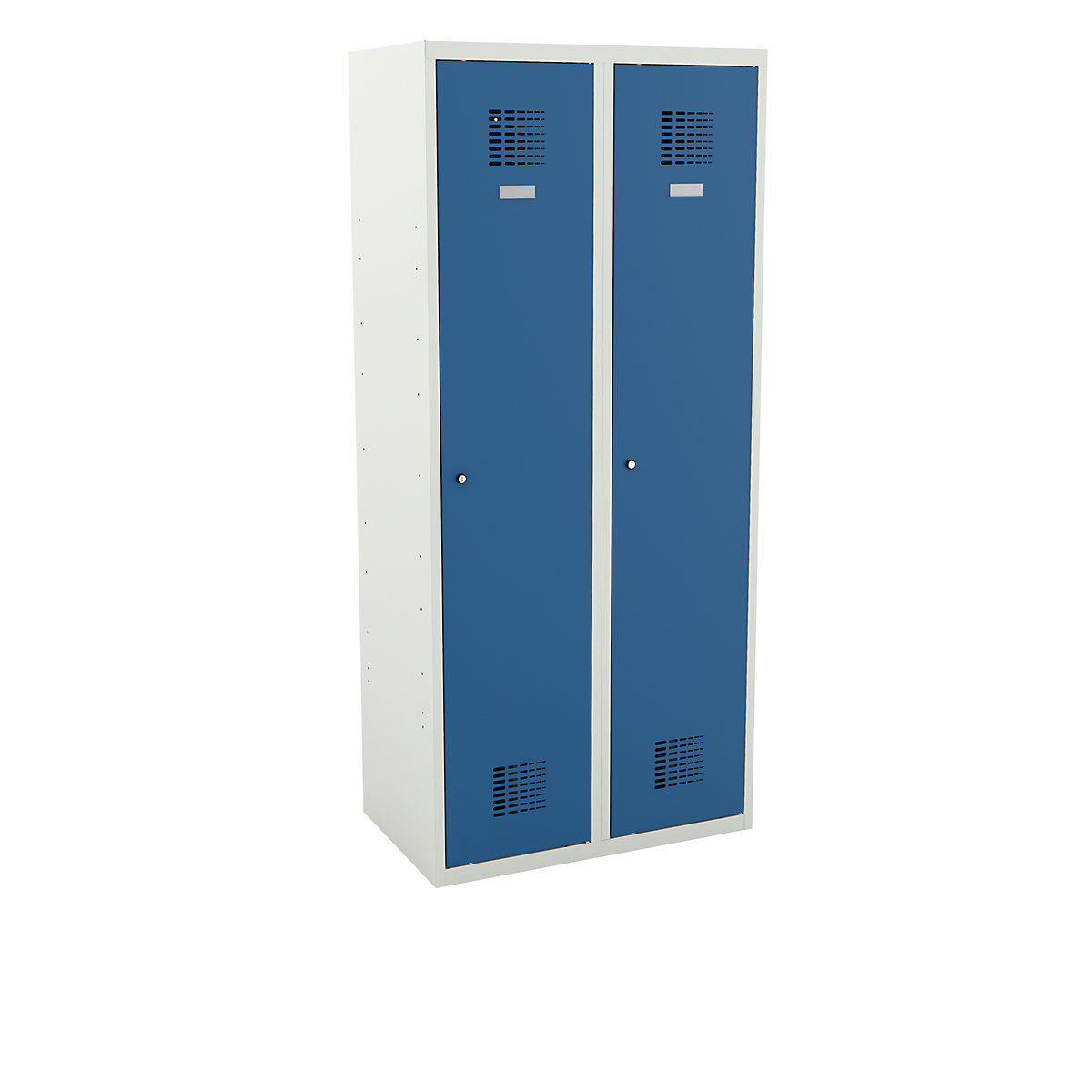 Cloakroom locker, HxWxD 1800 x 800 x 500 mm, with plinth, light blue doors-1