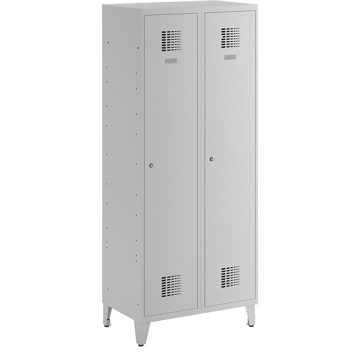 Cloakroom locker, HxWxD 1940 x 800 x 500 mm, with feet, light grey doors-1