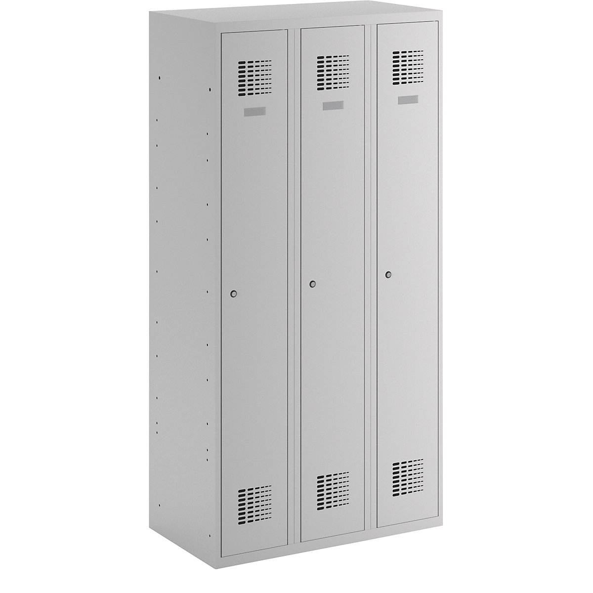 Cloakroom locker, HxWxD 1800 x 900 x 500 mm, with plinth, light grey doors-1