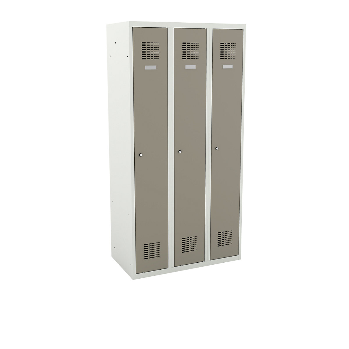 Cloakroom locker, HxWxD 1800 x 900 x 500 mm, with plinth, doors pebble grey-2