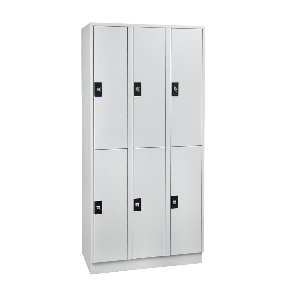 Cloakroom locker – Wolf, 6 compartments, width 900 mm, light grey / light grey-4