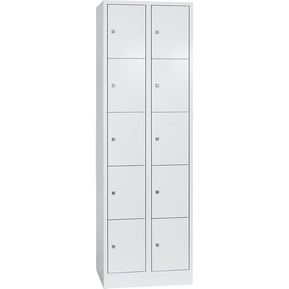 Cloakroom locker system – Wolf, 10 compartments, compartment width 300 mm, light grey / light grey-8