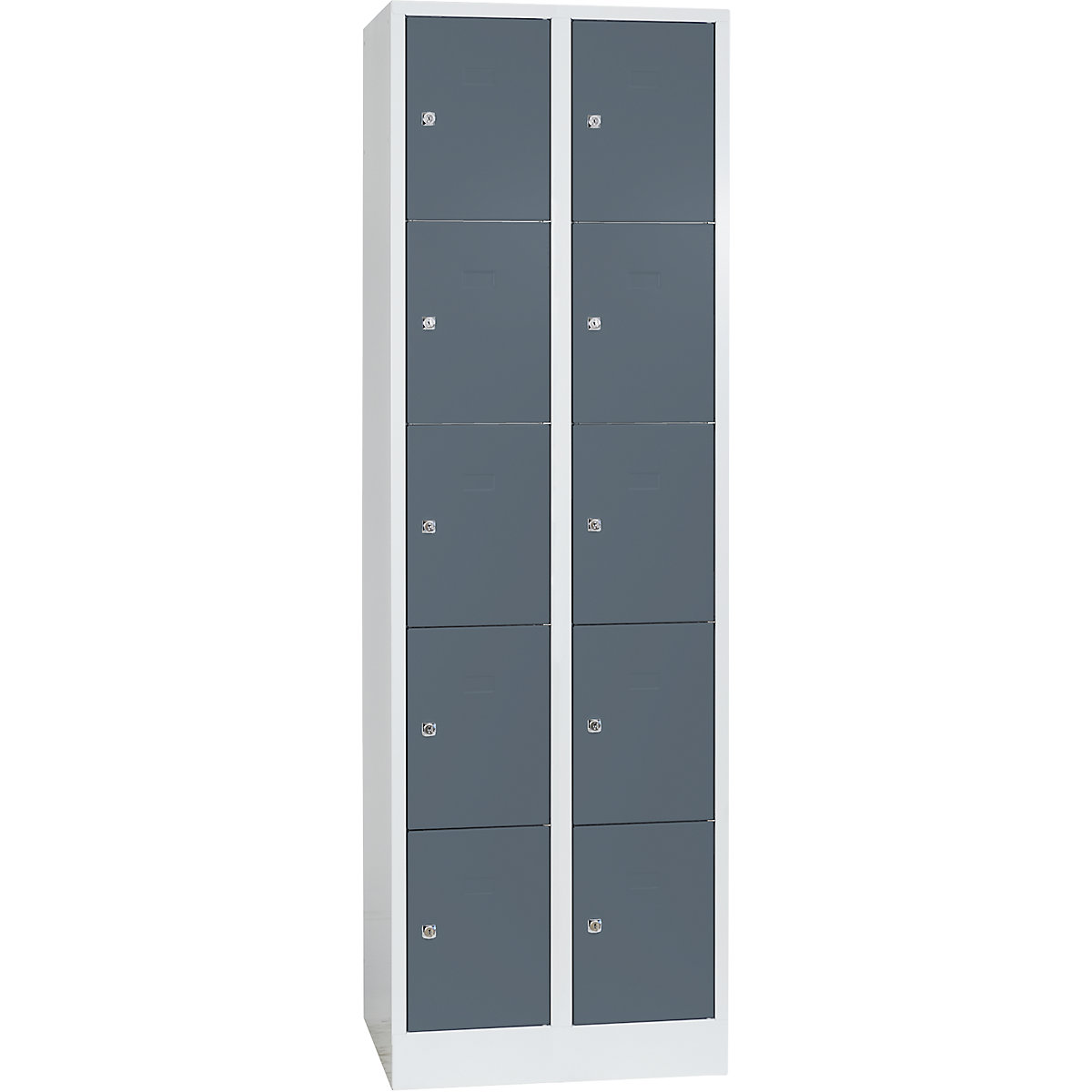 Cloakroom locker system – Wolf, 10 compartments, compartment width 300 mm, basalt grey / light grey-7