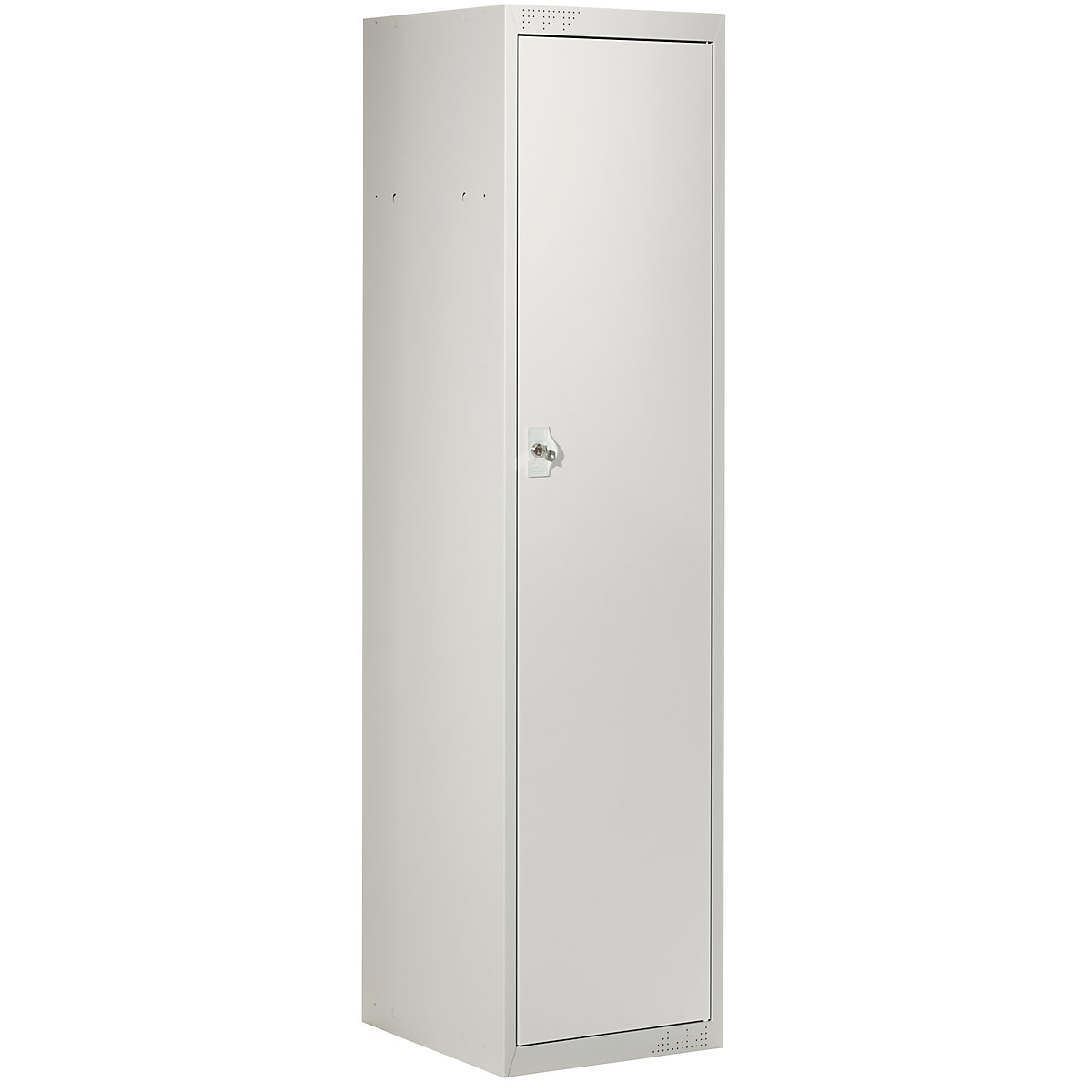 Cloakroom locker system – eurokraft basic, with standard and extension modules, HxWxD 1800 x 450 x 500 mm, 1 hat shelf, 1 clothes rail, light grey, extension unit-18