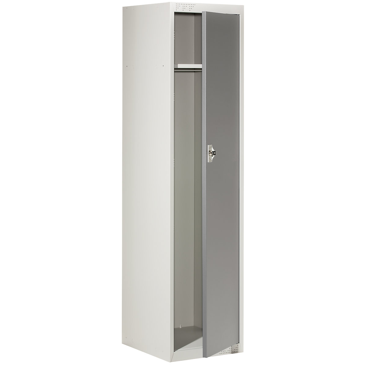 Cloakroom locker system – eurokraft basic, with standard and extension modules, HxWxD 1800 x 450 x 500 mm, 1 hat shelf, 1 clothes rail, light grey / basalt grey, standard unit-6