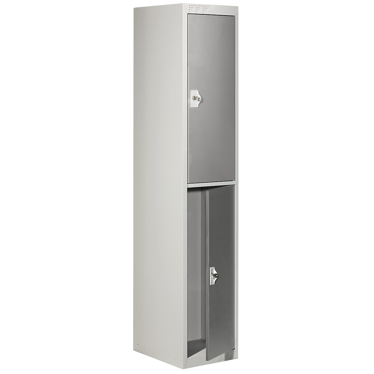 Cloakroom locker system – eurokraft basic, with standard and extension modules, HxWxD 1800 x 300 x 500 mm, 1 clothes rail, light grey / basalt grey, standard unit-11