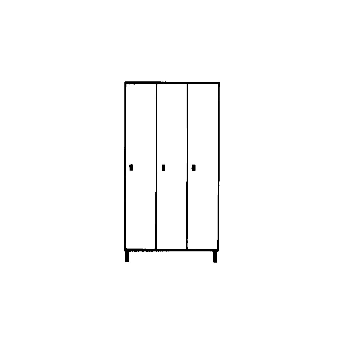Cloakroom locker with feet – Wolf (Product illustration 3)-2