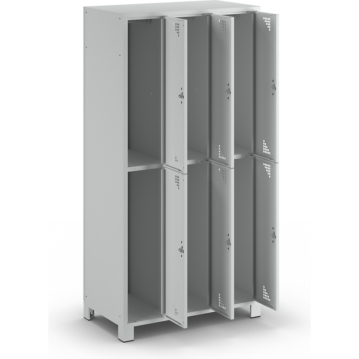 Cloakroom locker with half-height compartments - eurokraft pro