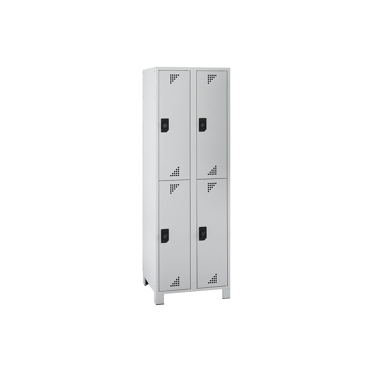 Cloakroom locker with half-height compartments – eurokraft pro, HxWxD 1800 x 600 x 500 mm, 4 compartments, completely light grey-6