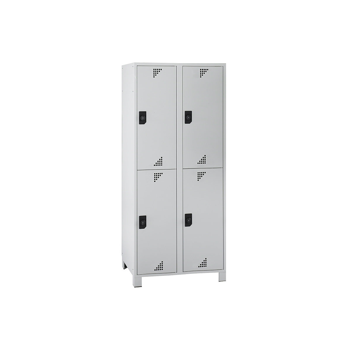 Cloakroom locker with half-height compartments – eurokraft pro, HxWxD 1800 x 800 x 500 mm, 4 compartments, completely light grey-6