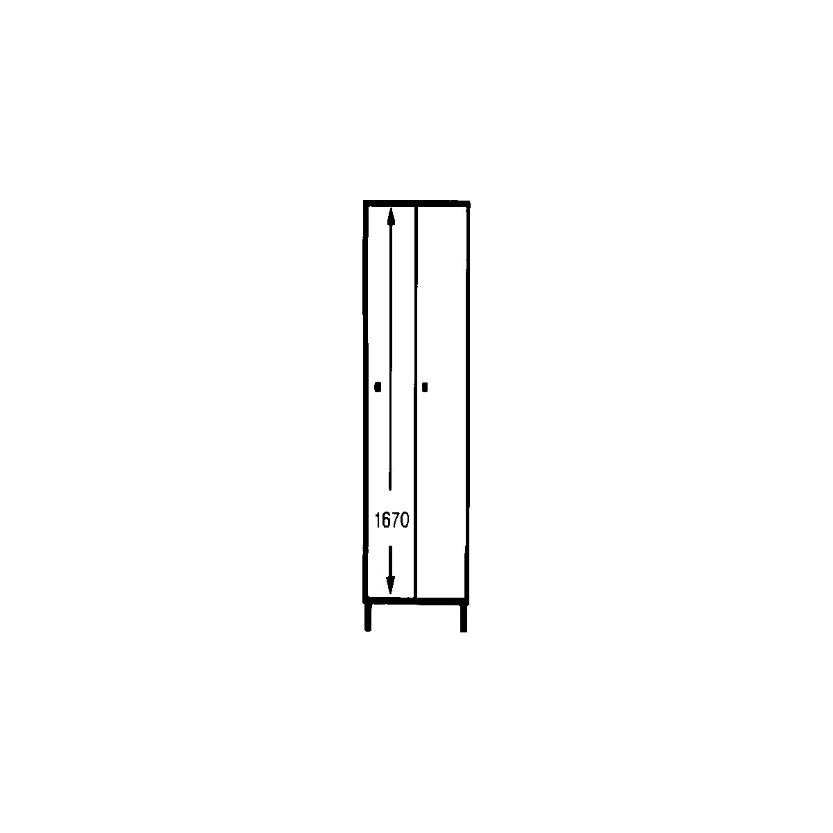 Cloakroom locker with plinth – Wolf (Product illustration 3)-2