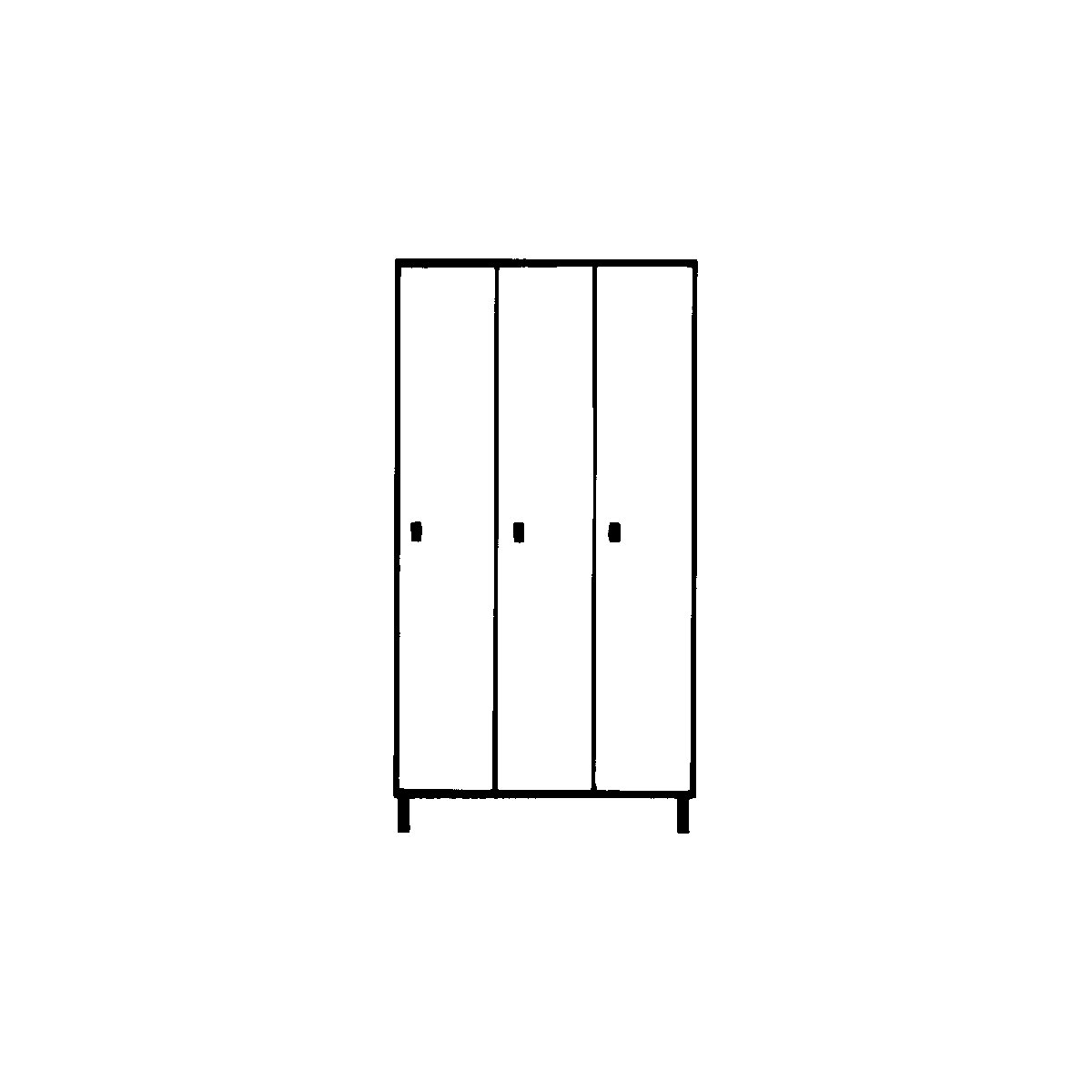 Cloakroom locker with plinth – Wolf (Product illustration 3)-2