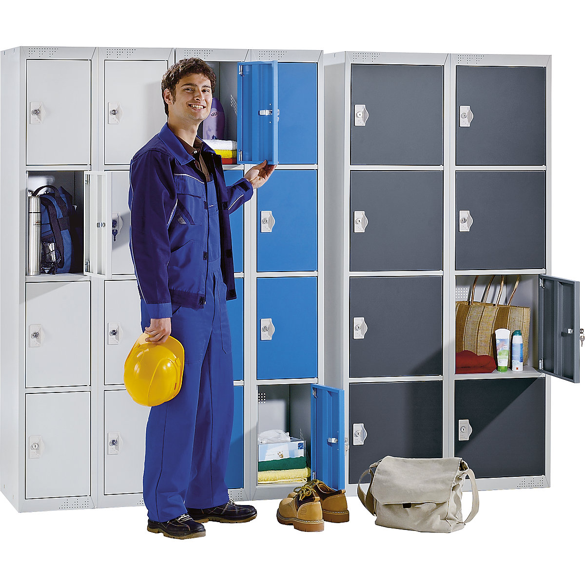 Clothes locker with 4 individual lockers (Product illustration 2)-1