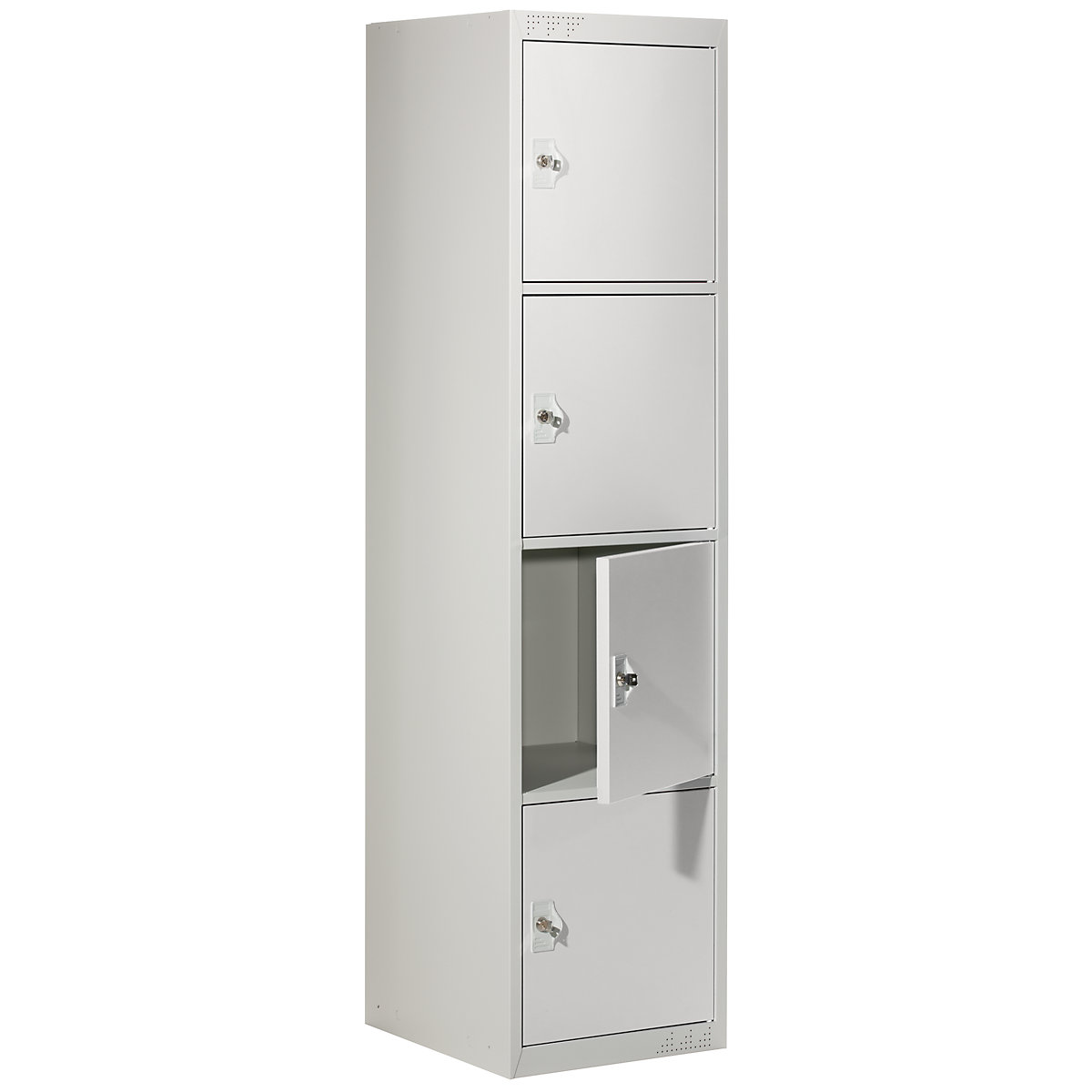 Clothes locker with 4 individual lockers, HxWxD 1800 x 450 x 500 mm, light grey, standard unit-3
