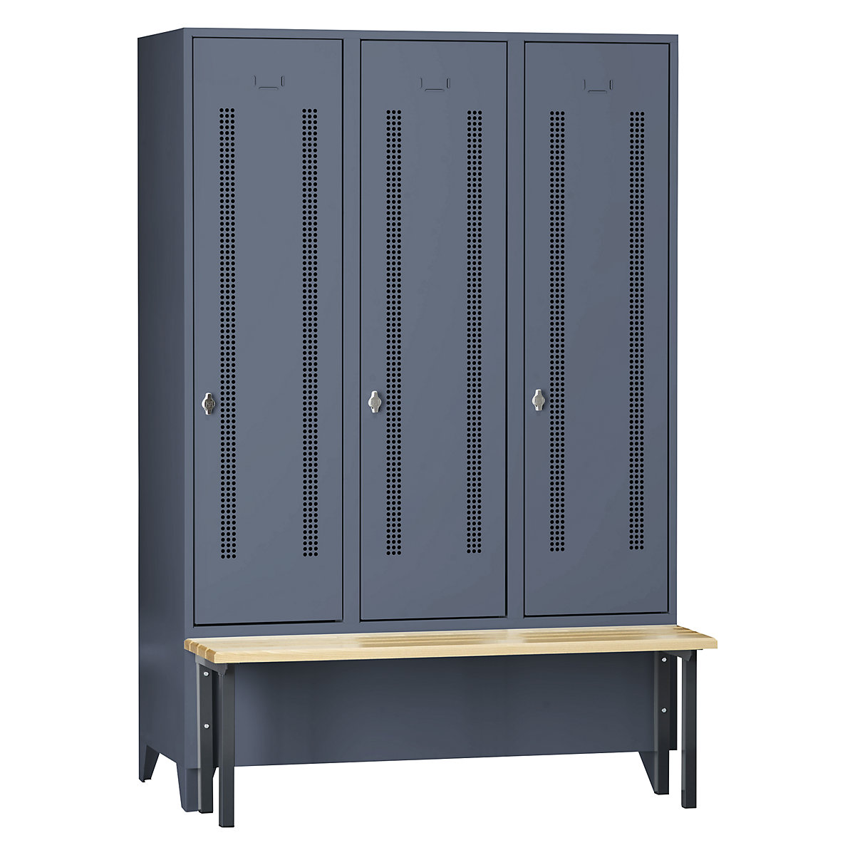 Clothes locker with bench mounted in front - Wolf