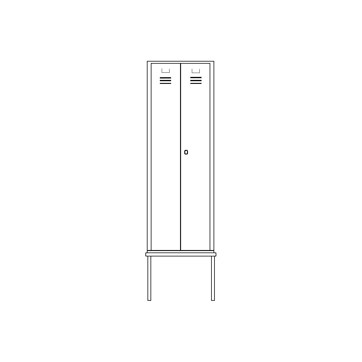 Clothes locker with bench mounted underneath – Wolf (Product illustration 4)-3