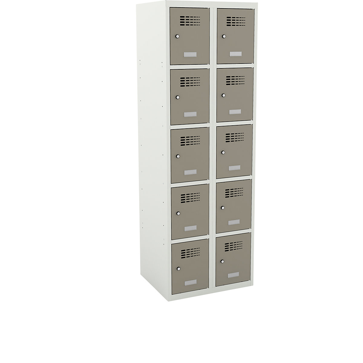 Compartment locker, HxWxD 1800 x 600 x 500 mm, with plinth, doors pebble grey-2