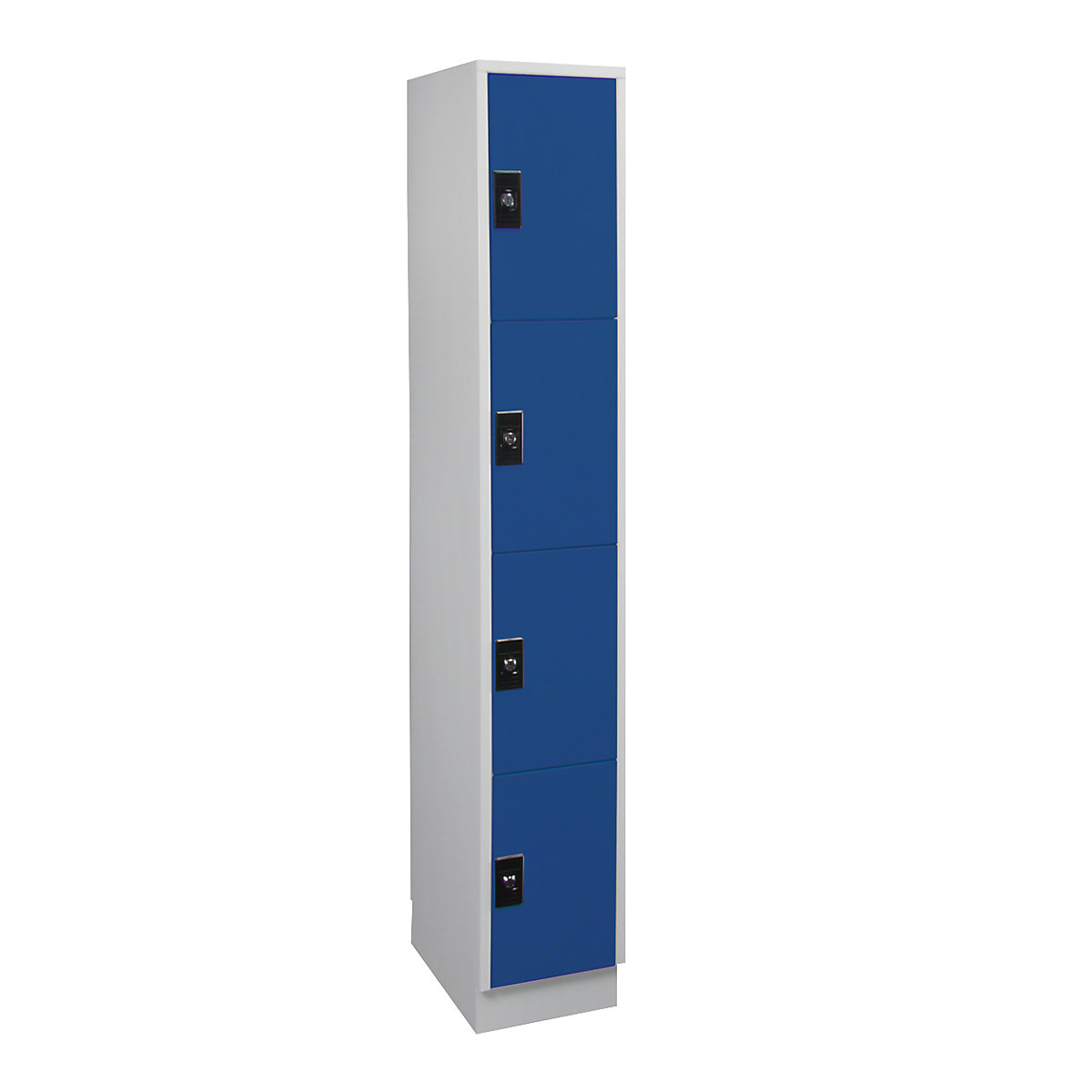 Compartment locker – Wolf, 1 compartment, 4 shelf compartments each, light grey / gentian blue-5