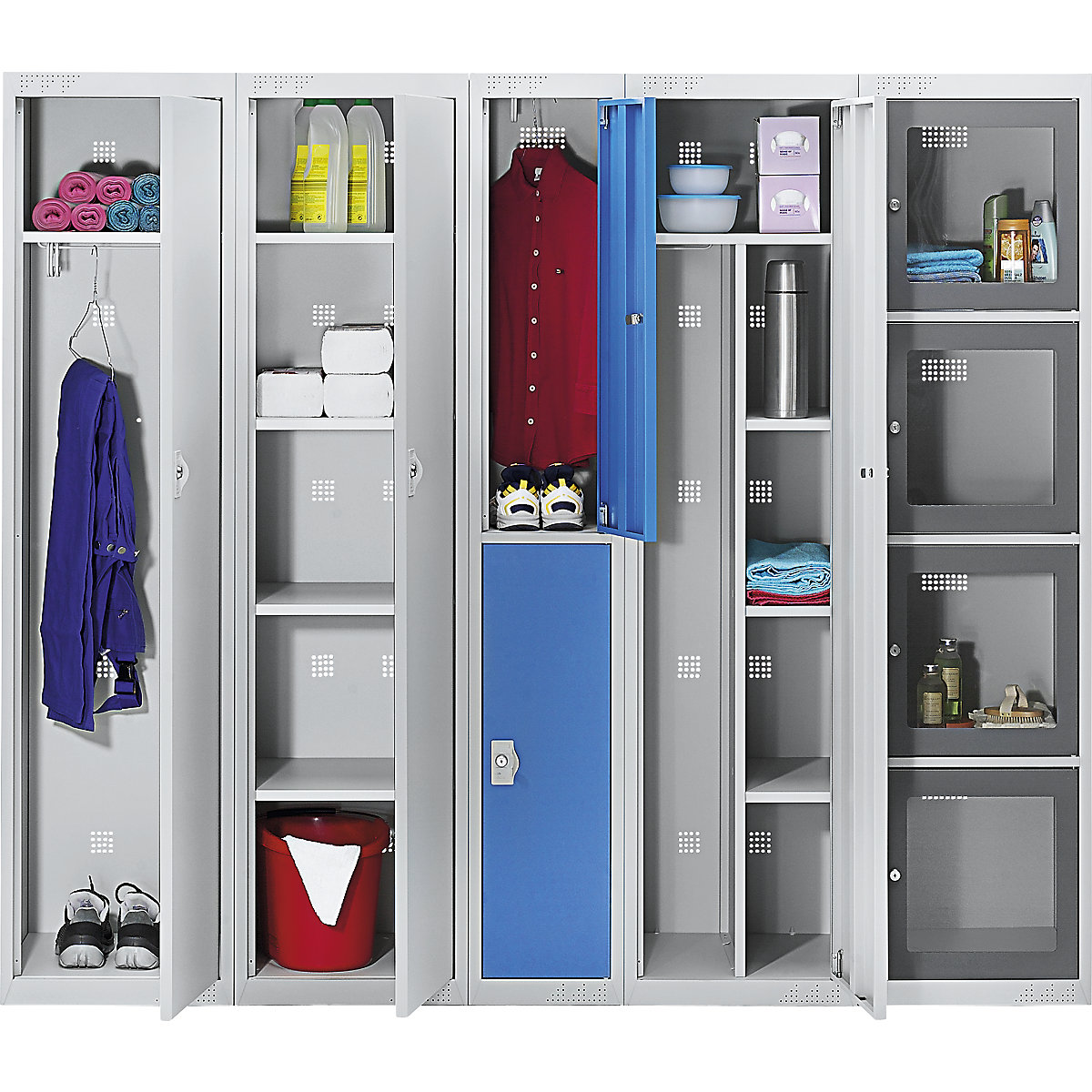 Compartment locker with vision panel - eurokraft basic