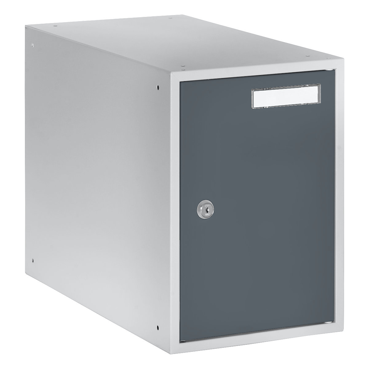 Cube locker – eurokraft basic, HxWxD 350 x 250 x 450 mm, light grey body / basalt grey doors-4