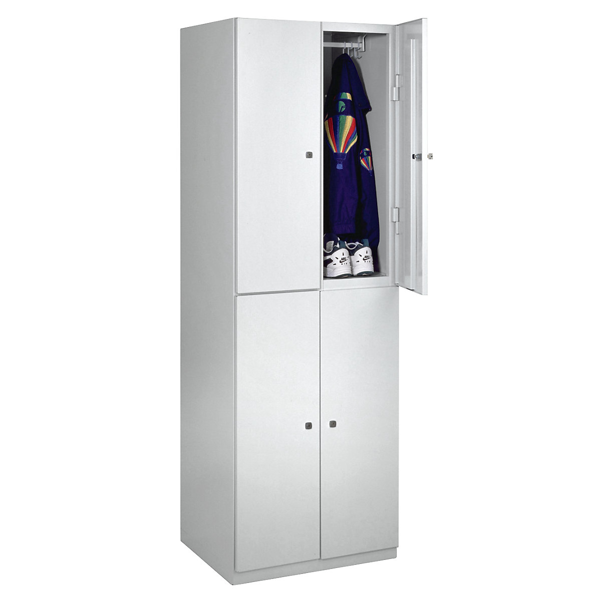 Cupboard with compartments – Wolf, 4 compartments, 1800 x 600 x 500 mm, light grey doors-4