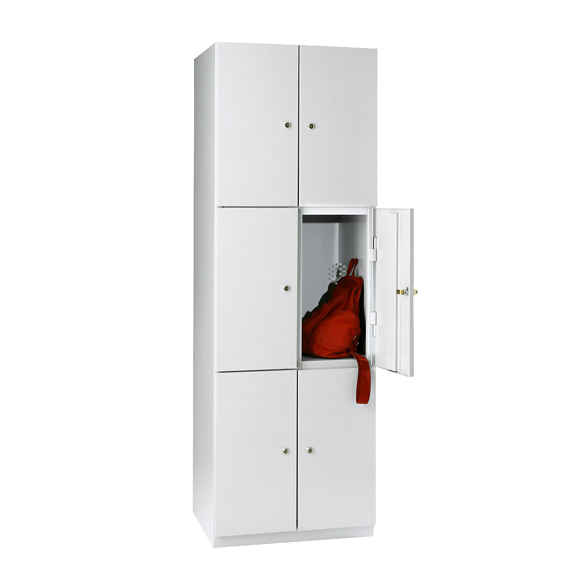 Cupboard with compartments – Wolf, 6 compartments, 1800 x 600 x 500 mm, light grey doors-7