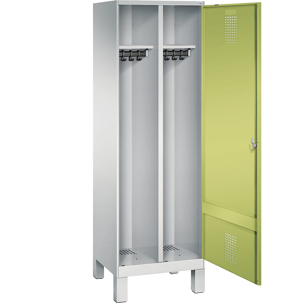 EVOLO cloakroom locker, door for 2 compartments, with feet – C+P (Product illustration 26)-25