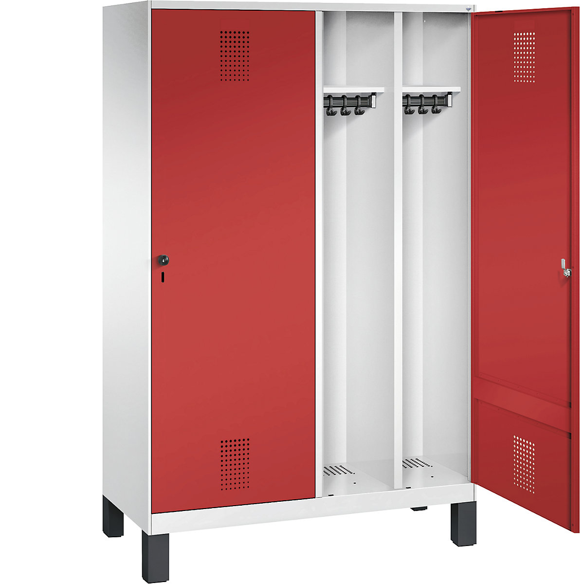 C+P EVOLO cloakroom locker, door for 2 compartments, with feet 4