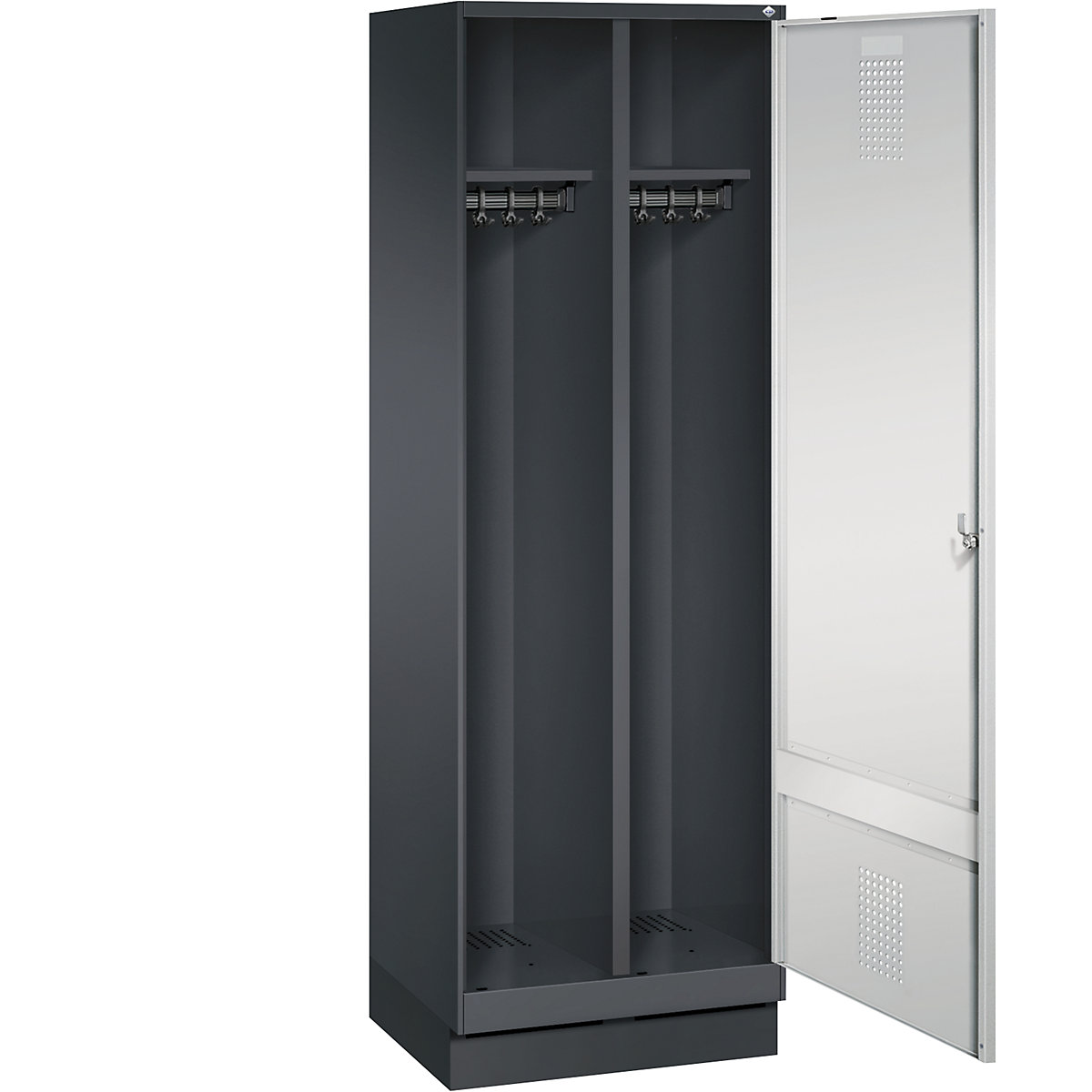 EVOLO cloakroom locker, door for 2 compartments, with plinth – C+P (Product illustration 19)-18