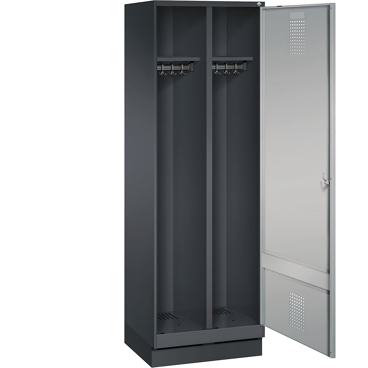 EVOLO cloakroom locker, door for 2 compartments, with plinth – C+P (Product illustration 24)-23