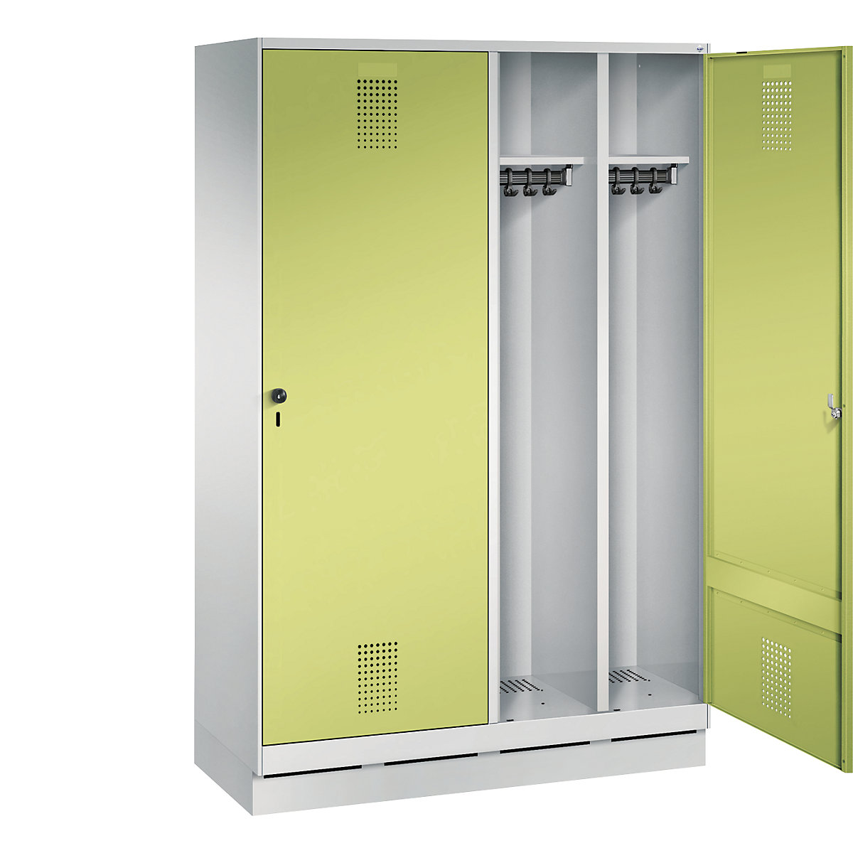 EVOLO cloakroom locker, door for 2 compartments, with plinth – C+P (Product illustration 27)-26