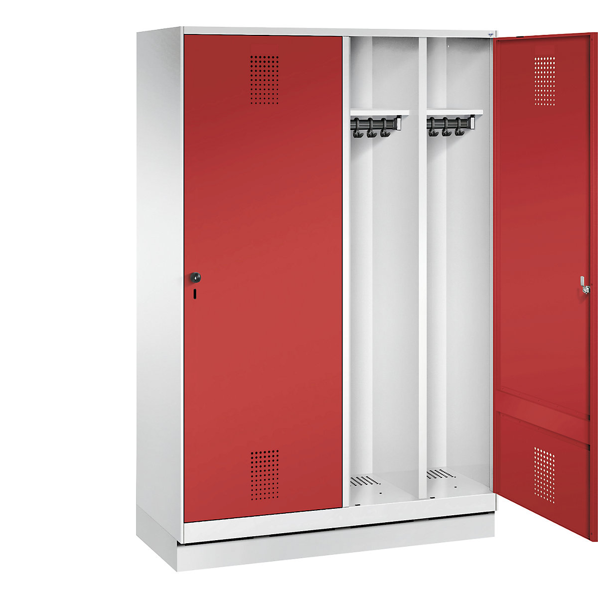 EVOLO cloakroom locker, door for 2 compartments, with plinth – C+P (Product illustration 24)-23