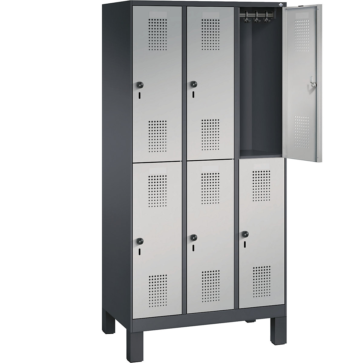 EVOLO cloakroom locker, double tier, with feet – C+P (Product illustration 20)-19