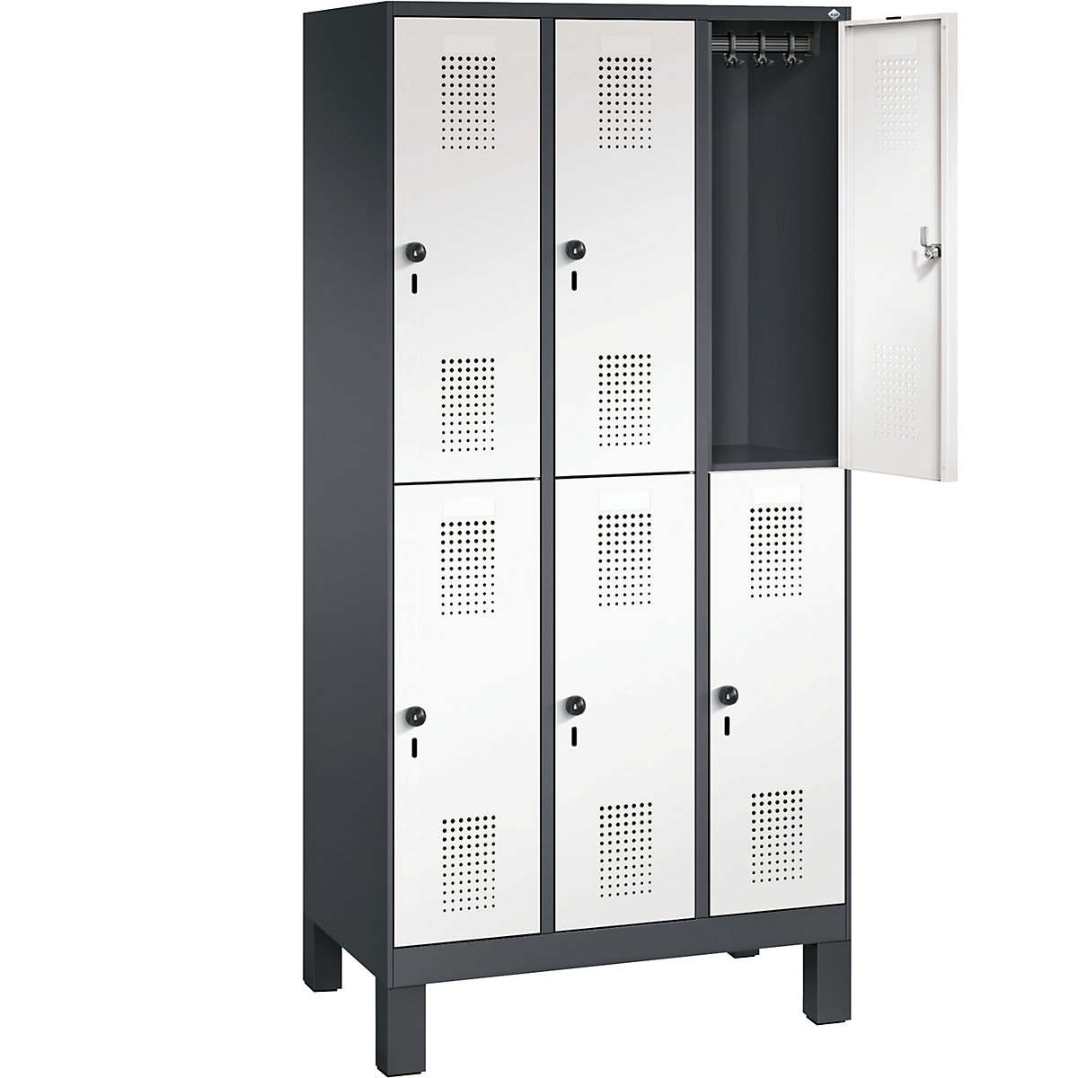 EVOLO cloakroom locker, double tier, with feet – C+P (Product illustration 22)-21