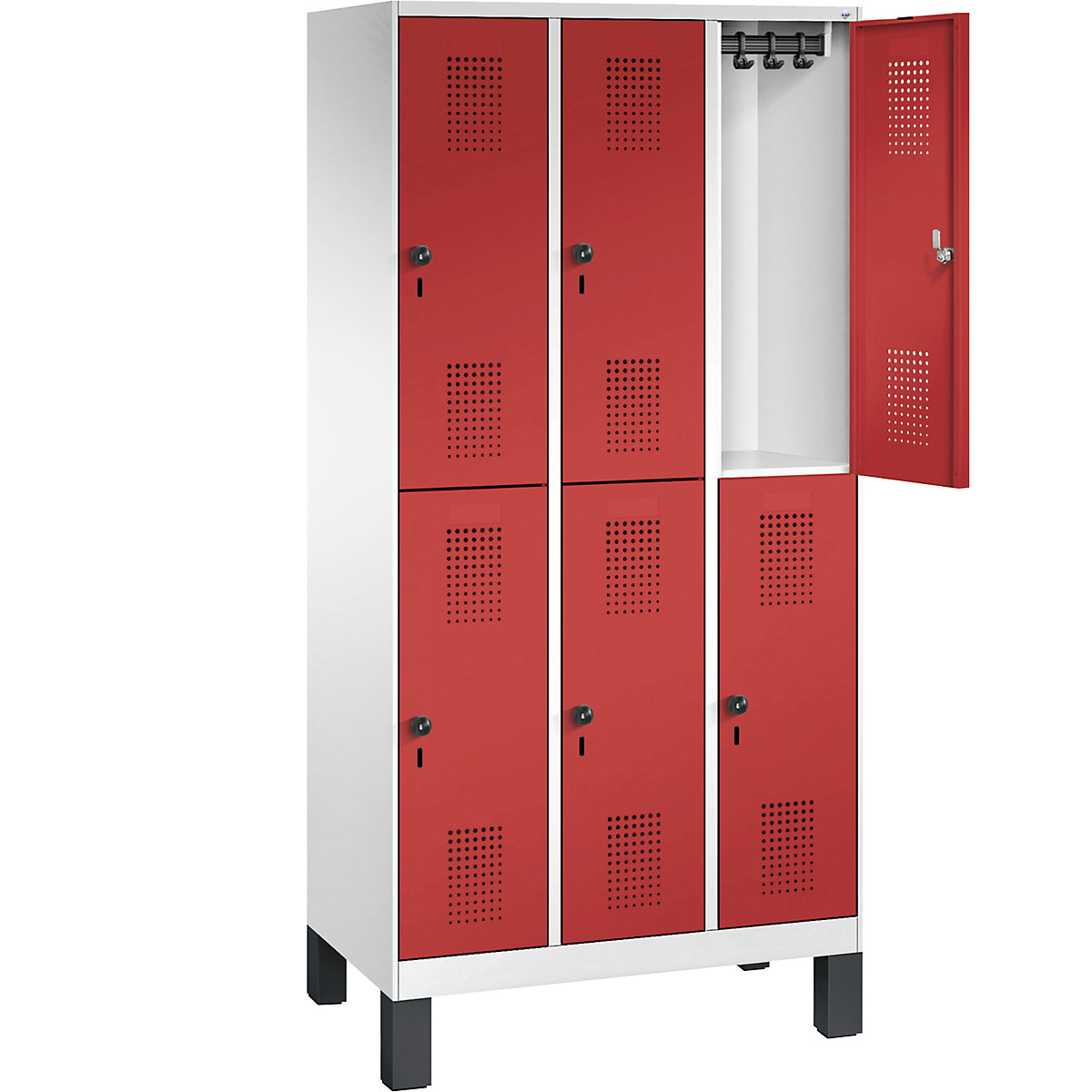 EVOLO cloakroom locker, double tier, with feet – C+P (Product illustration 19)-18