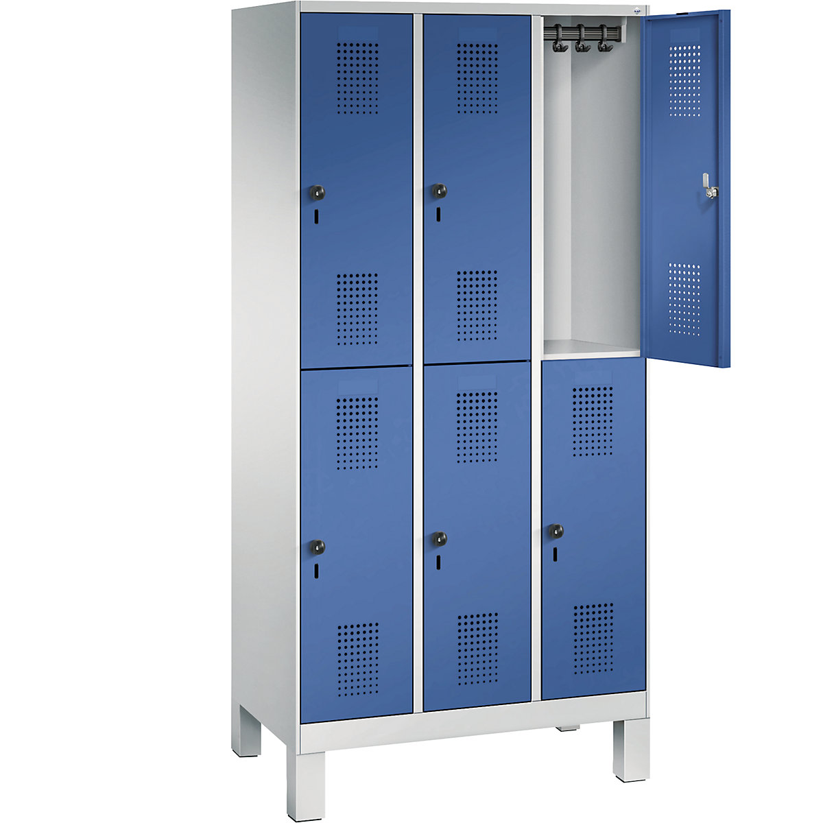 EVOLO cloakroom locker, double tier, with feet – C+P (Product illustration 18)-17