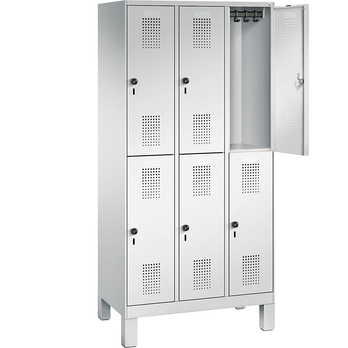 EVOLO cloakroom locker, double tier, with feet – C+P (Product illustration 26)-25